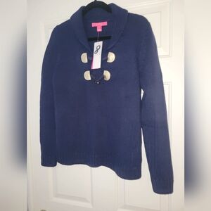 Lilly Pulitzer Bainbridge Navy Toggle Sweater Nwt Medium